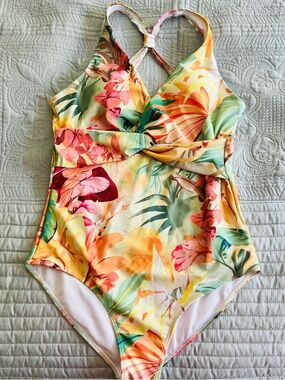 Floral One-Piece Swimsuit in a Tropical pattern